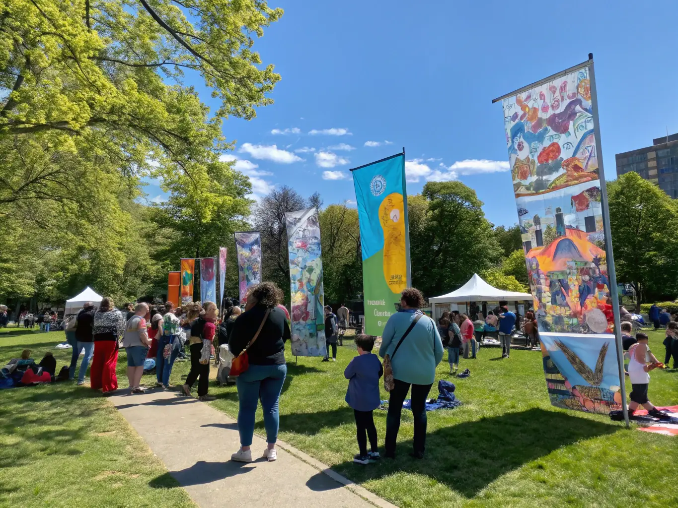 A dynamic image of a RAEVE LUCIDE event, featuring a diverse audience enjoying a cultural performance or exhibition. The scene captures the energy and excitement of the event, showcasing its impact on the community.